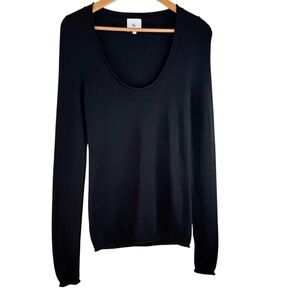 G. Label by Goop Lynn 100% cashmere scoop-neck sweater Black Minimalist Size M